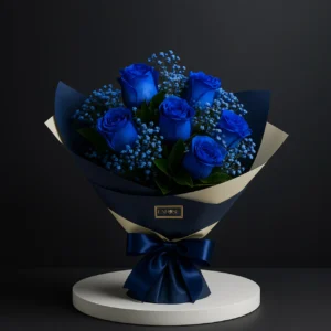 Buquê Rosas Azuis Naturais Colombianos | Presente Sofisticado